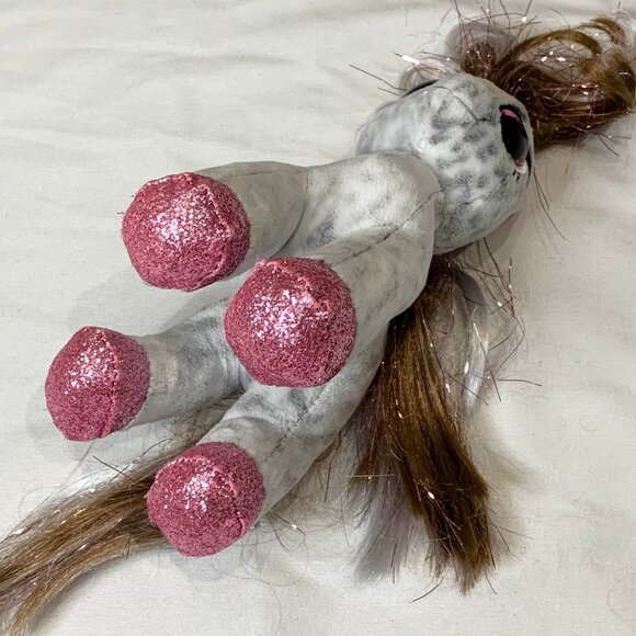 Ty Beanie Boos Cinnamon Unicorn Gray Dappled Pink Glitter Eyes Plush Stuffed - Picture 10 of 12